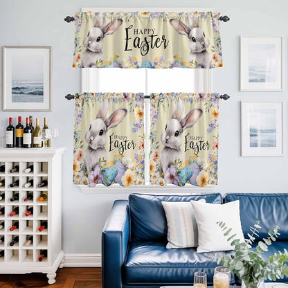 Happy Easter Kitchen Curtains Set 3 Piece - Image 2