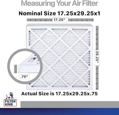 Filter King 17.25x29.25x1 Air Filter | 4-PACK | Carbon MERV 8 HVAC Pleated A/C - Image 2