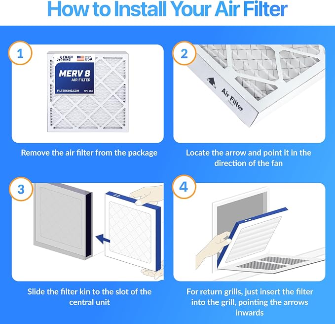 Filter King 24x9.5x1 Air Filter | 4-PACK | MERV 8 HVAC Pleated A/C Furnace - Image 4