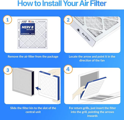 Filter King 18.5x4.5x1 Air Filter | 4-PACK | MERV 8 HVAC Pleated A/C Furnace - Image 4
