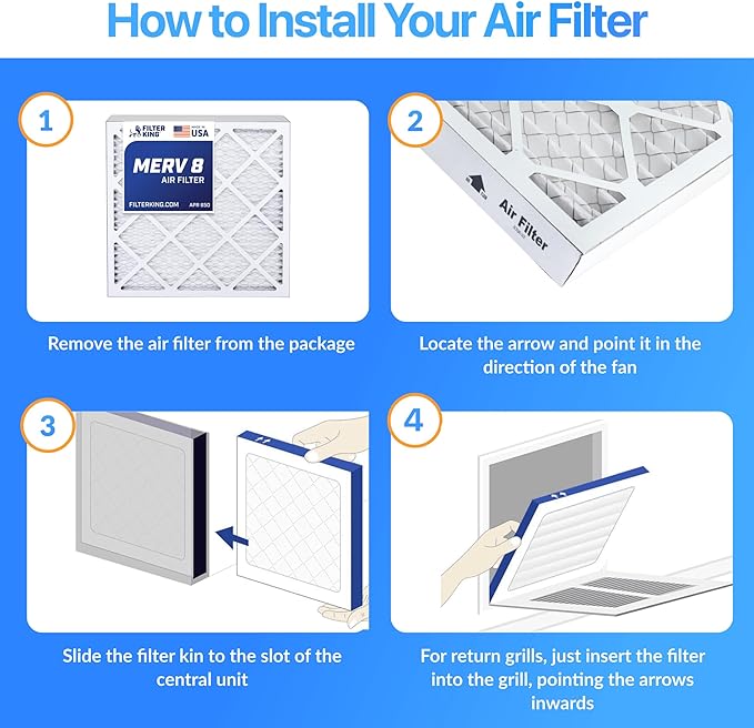 Filter King 8x16x1 Air Filter | 3-PACK | MERV 8 HVAC Pleated A/C Furnace - Image 4