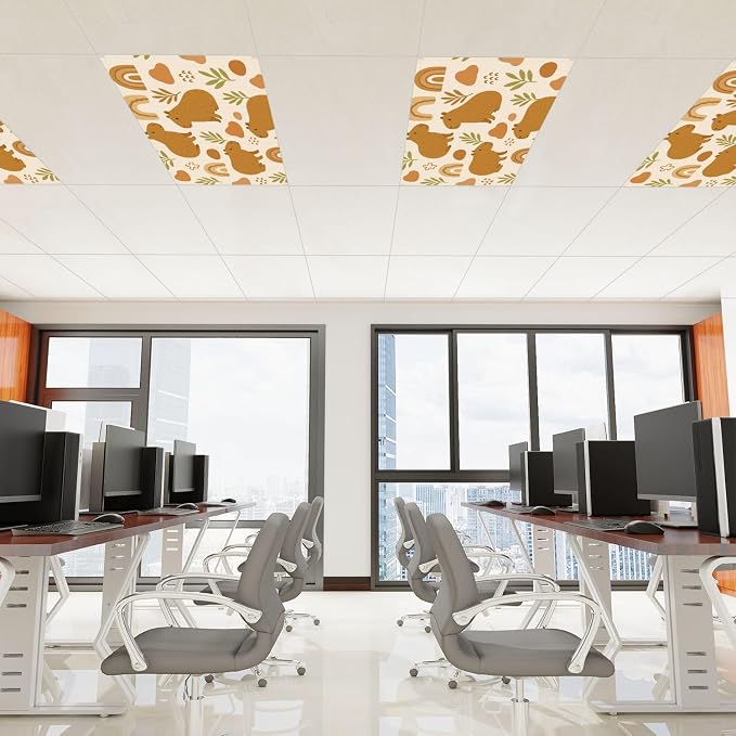 6 Pcs Fluorescent Light Covers for Ceiling Lights Cute Capybara Gifts Rainbows - Image 3