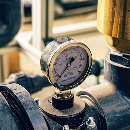 MEASUREMAN Fully Stainless Steel Hydraulic Glycerin Filled Pressure Gauge - Image 6