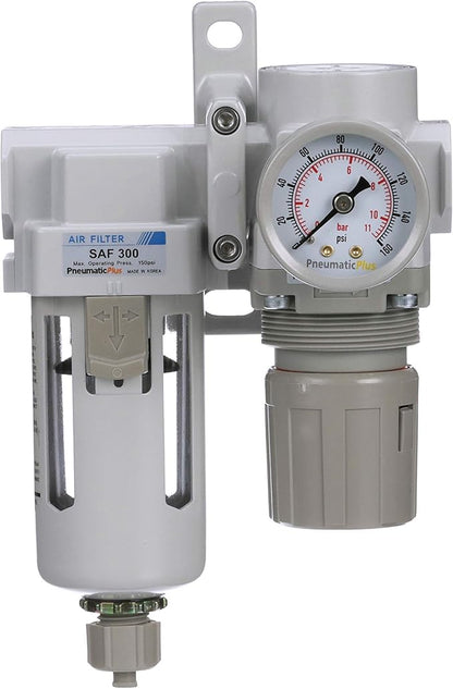 PneumaticPlus SAU320-N03G Compressed Air Filter Regulator Combo 3/8" NPT - Image 2