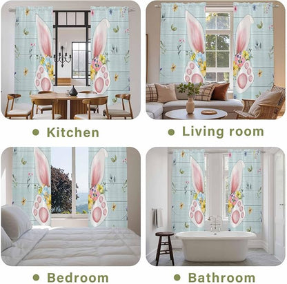 Easter Window Curtains 72 Inch Long 2 Panel Set, Rod Pocket Long Curtains & - Image 8