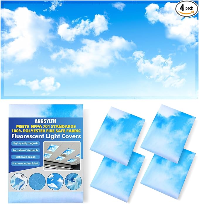 4 Pcs Fluorescent Light Covers by ANGSYLTH