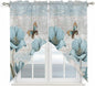 Spring Floral Swag Valances for Windows, Vintage Tulips Flower Butterfly Retro by Unknown