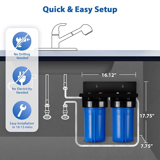 iSpring US21B-CPB 4-Layer High Capacity Under Sink Water Filter, Bad Taste & - Image 5