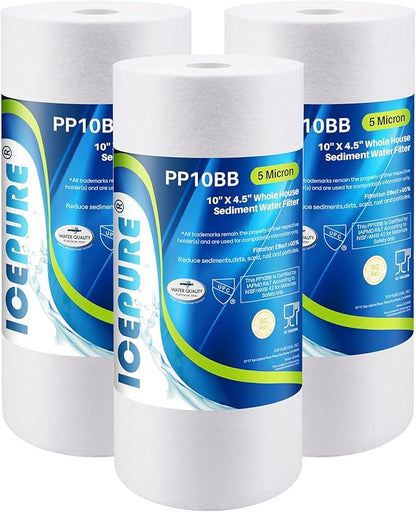 ICEPURE PP10BB 5 Microns 10" x 4.5" Whole House Sediment Water Filter by ICEPURE