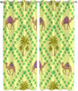 2 Panel Kitchen Cafe Curtains, Desert Sand Camels Sunlight Filtering Nature Air by Hokiten