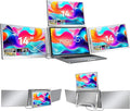 FOPO 14" Laptop Screen Extender, FHD 1200P IPS Monitor Extender, Just 1 Cable for 3 Screens Quad Monitor, Triple Extender for 12"-17.3" Laptops, Compatible with Windows 10/11 and Mac M1/M2/M3