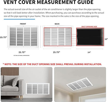 Return Vent Cover 24x18, Air Return Vent Cover, Flat Vent Cover, Rejillas De - Image 4
