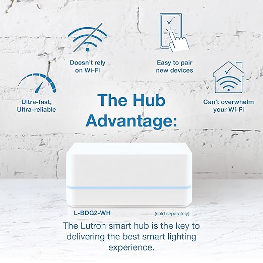 Lutron Diva Smart Dimmer Light Switch for Caseta Lighting (Lutron Smart Hub Required), for LED Lights, 150W, Single-Pole/3-Way, No Neutral, White, 3 Pack (DVRF-6LS-WH-3)