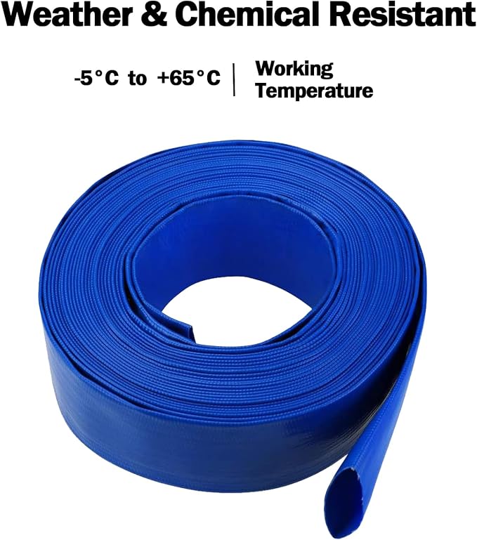 Eastrans 1 IN x 50 FT Pool Backwash Hose, Heavy Duty Flat Discharge Hose - Image 6