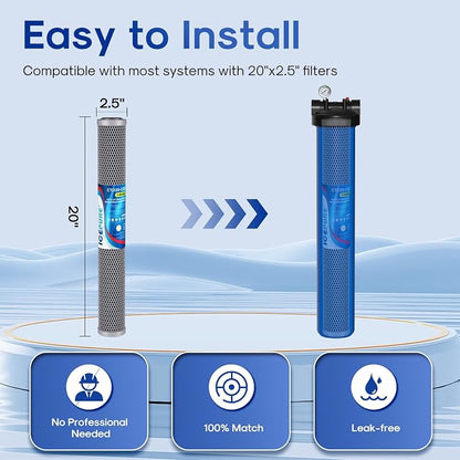 ICEPURE 20" x 2.5" Whole House Water Filter Upgraded Coconut Shell Activated - Image 5