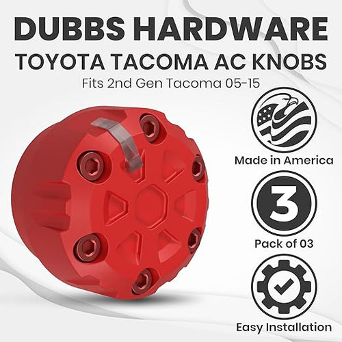2nd Gen Tacoma Accessories AC Knob Upgrade - 2005,2006,2007,2008,2009,2010,2011,2012,2013,2014,2015 Tacoma Climate Control Dial Mods Set - 2nd Gen Tacoma Mods - for Toyota Interior Replacement Kit