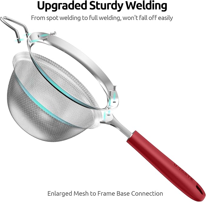 U-Taste Medium Fine Mesh Strainer: 18/8 Stainless Steel 4.73in 30 Mesh Kitchen - Image 8