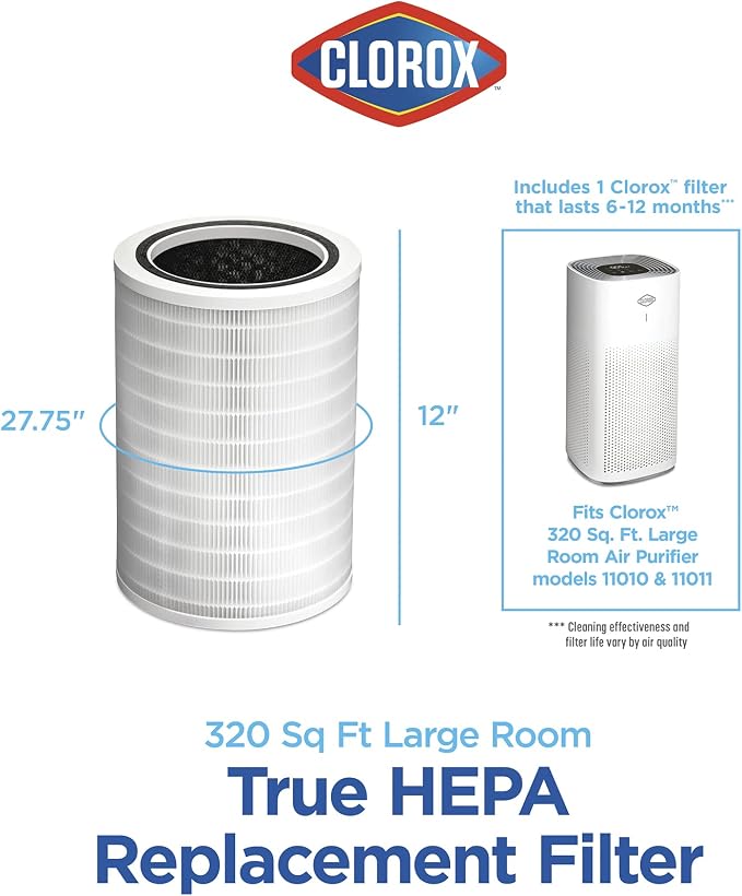 Clorox Large Room Air Purifier True HEPA Replacement Filter, 500 Sq. Ft. - Image 7