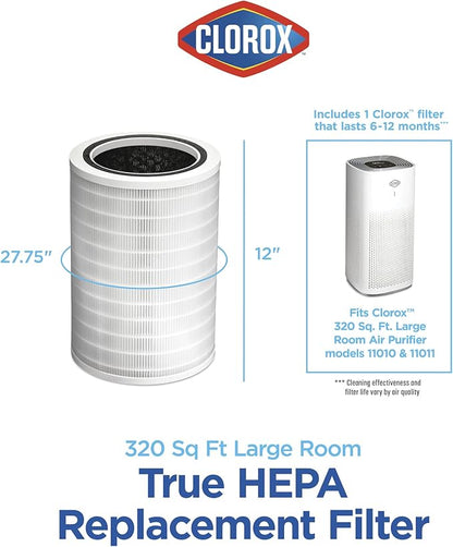 Clorox Large Room Air Purifier True HEPA Replacement Filter, 500 Sq. Ft. - Image 7
