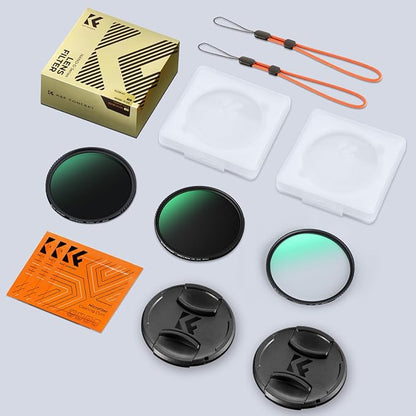 K&F CONCEPT 52mm CPL MCUV ND1000 Lens Filter 2 Lens Caps Kits Waterproof - Image 8