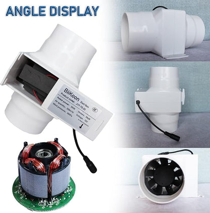 3“ Inline Duct Fan 12V 20W Inline Exhaust Blower Plastic Air Extractor Booster - Image 3