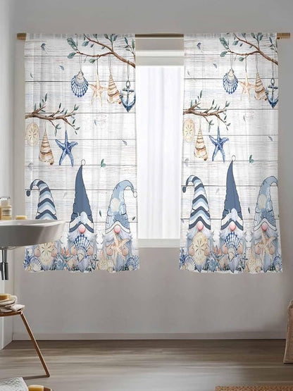 Sheer Curtains 63 Inch Length, Coastal Eucalyptus Semi Sheer Curtains Light - Image 5