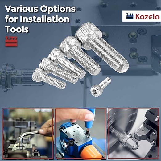 Kozelo 2pcs Socket Head Cap Screws - [M10-1.5 x 80mm] 304 Stainless Steel Allen Socket Drive for Electrical Motor 3D Printing Fan Engine Replacement Use, Silver