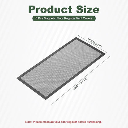 YOKIVE 6 Pcs Magnetic Floor Vent Covers, Floor Register Cover PVC Mesh Air Vent - Image 2
