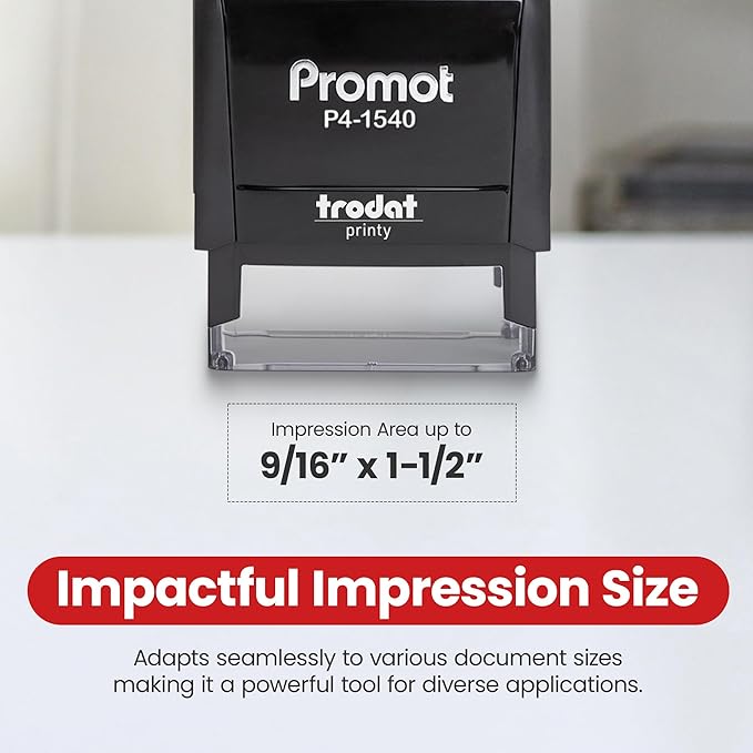Promot Emailed Self Inking Rubber Stamp - Refillable Stampers for Office - Business, Accounting, Bookkeeping, Coding, Legal, Notary, Work, Ordering, Inventory Stamps - Red Ink