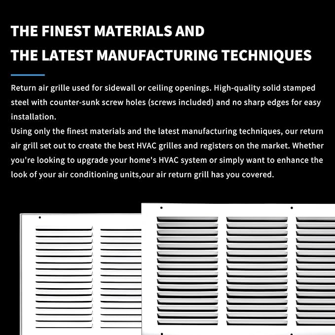 20x8 Return Air Grille, Air Return Vent Cover, Flat Vent Cover, Rejillas De - Image 5
