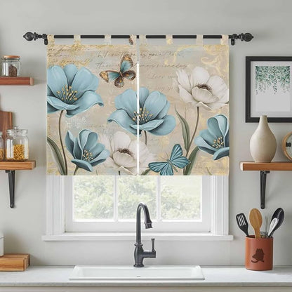 Spring Flowers Bedroom Curtains 63 Inch Length, Window Curtains Tab Top - Image 3