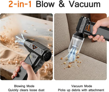 Compressed Air Duster, 2-in-1 Cordless Electric Air Duster & Mini Vacuum - Image 3