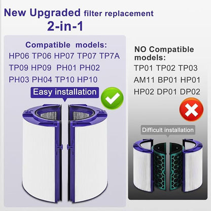 2 Pack Upgraded 2-IN-1Filter Replacement Compatible - Image 2