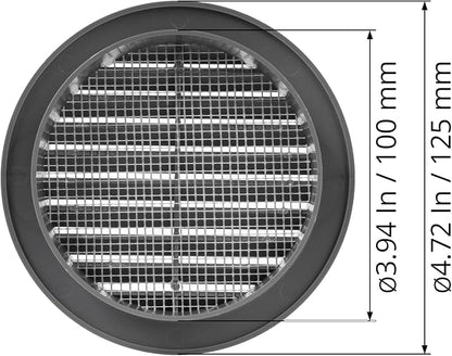 Graphite/Gray 4" Inch Round Ventilation Grille - Image 5