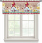 Ladybug Gnome Sheer Valance Curtains, Country Summer Rustic White Yellow Daisy by Houseown