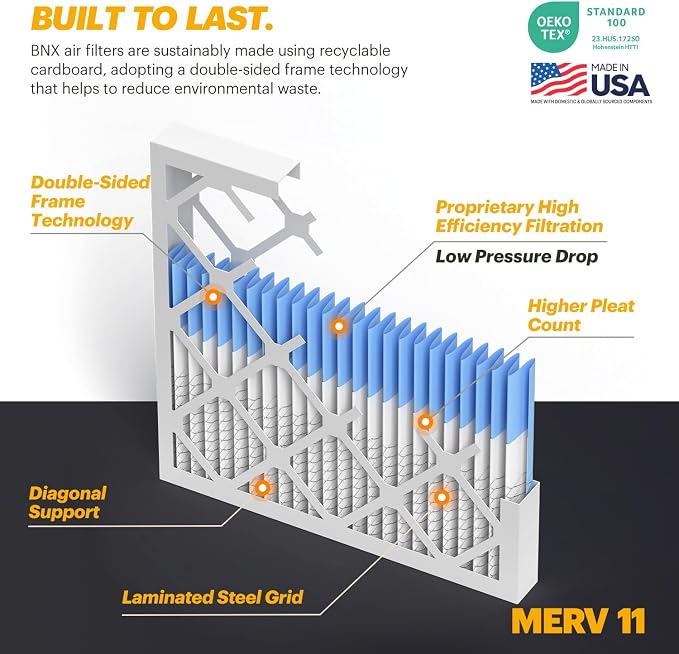 BNX TruFilter 20x20x5 MERV 11 Air Filter - Image 3
