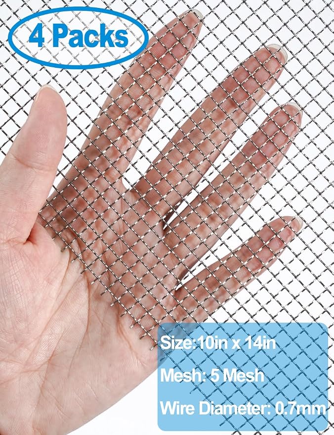 4Pack 5Mesh 10'' x 14'' Wire Mesh Screen, 304 Stainless Steel Anti-Rusted Mesh - Image 2