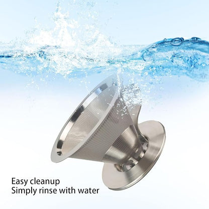Paperless Pour Over Coffee Strainer, Premium Stainless Steel Coffee Dripper - Image 3