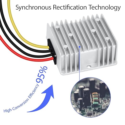 LeMotech DC 24v to 12v Converter 10A 120W Step Down Converter Voltage Reducer IP68 Waterproof Transformer for Golf Cart Truck Boat Vehicle