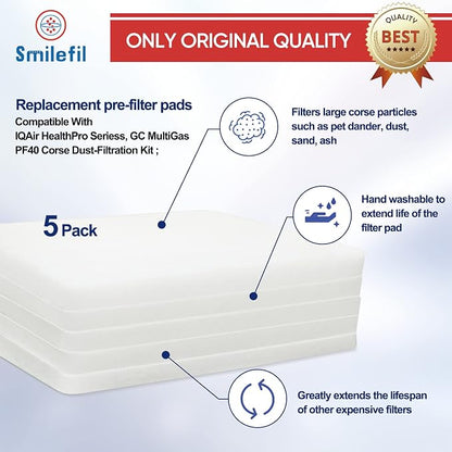 Smilfil 5 Pack PF40 Replacement Pre-Filter Pads Compatible - Image 4