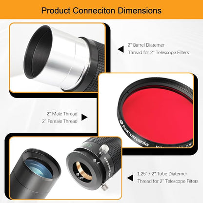 Astromania Telescope Accessory Set 12 Piece, 2 Inch Eyepiece and Filter - Image 5