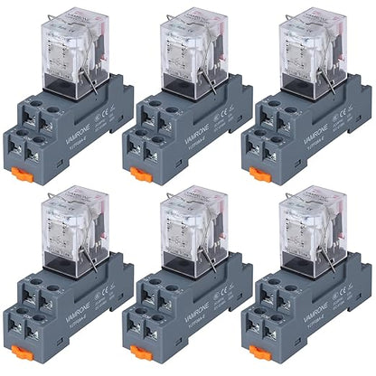 6PCS Electromagnetic Power Relay, 8-Pin 10 AMP 24V AC Relay Coil by VAMRONE