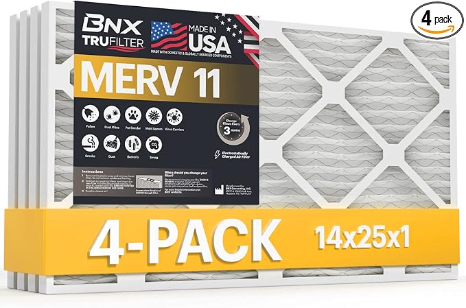 BNX TruFilter 14x25x1 Air Filter MERV 11 by BNX
