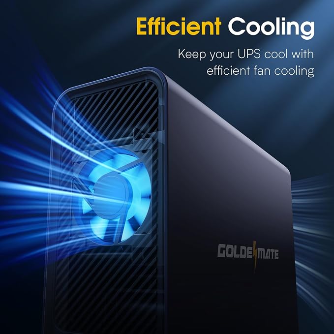 GOLDENMATE 1000VA/800W Lithium UPS Battery Backup and Surge Protector, Sinewave - Image 9