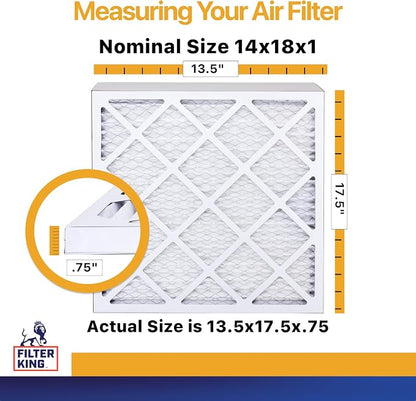 Filter King 14x18x1 Air Filter | 6-PACK | MERV 13 HVAC Pleated A/C Furnace - Image 2