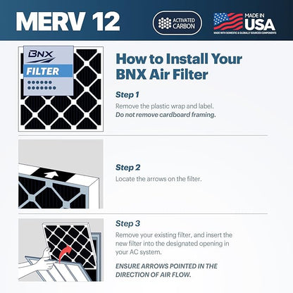 BNX TruFilter 14x30x1 MERV 12 Odor Defense AC Furnace Air Filter - Image 8