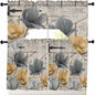 Vintage Tulip Swag Kitchen Curtains Valance and Tier Set, Farmhouse Retro Blue by Unknown