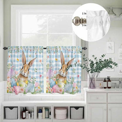 Kitchen Curtains Tiers and Valance Set of 3, Easter Light Filtering Window - Image 8