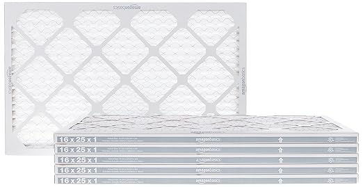 Amazon Basics 16x25x1 Air Filter 6 Pack, MERV 11 AC Furnace Filters by AmazonBasics