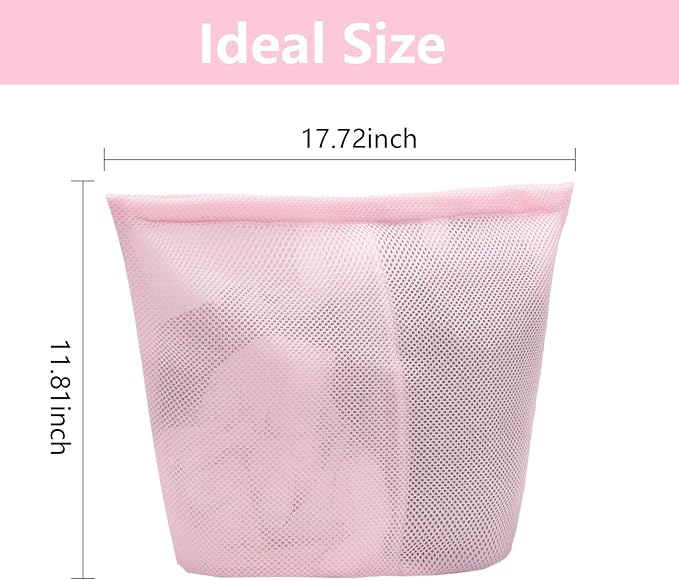 Guozcaray 2 Pcs Special Zoning laundry bag for delicates with handles mesh laundry bags washing machine laundry totes travel storage and sorting bag(Pink-Blue)